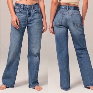 A&F 34/18s 90s Baggy Low Rise Jeans Blue 0311 Abercrombie Fitch short